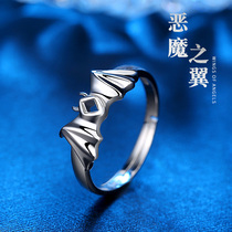 Devils wing ring Sterling silver mens fashion personality couple mens single ring 520 Valentines Day gift to boyfriend