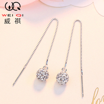 Sterling silver ear line female super fairy earrings temperament Korean simple personality earrings Tanabata Valentines Day gift to girlfriend