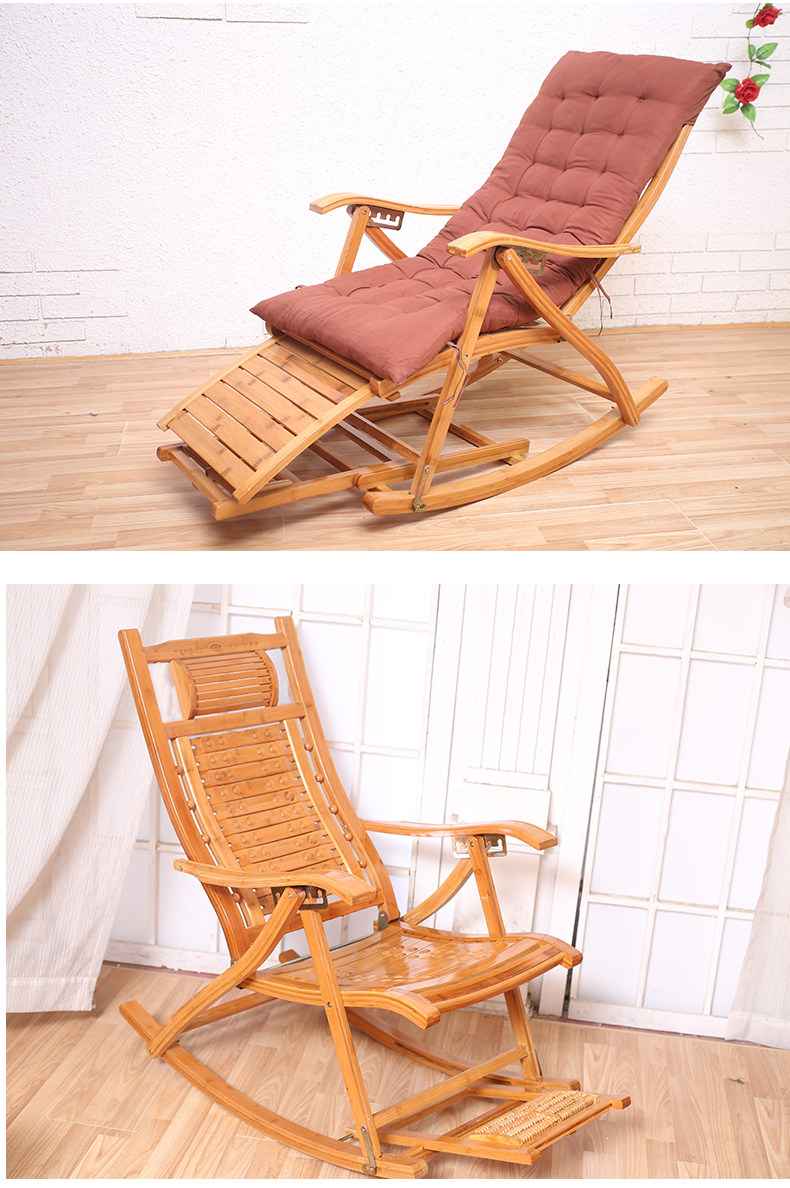湘博竹摇椅躺椅折叠椅子老人逍遥椅成人午休懒人阳台家用摇摇睡椅