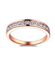 18K Gold Diamond Proposal Wedding Eternal Ring Rings Groove Diamond Ring Female Platinum 950 Customized