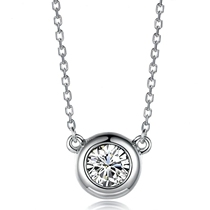 18K gold rose gold diamond necklace pendant choker diamond pendant single Diamond