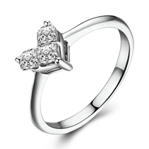 18K gold heart shaped diamond ring gold rose gold fashion proposal wedding engagement diamond ring female diamond ring customization