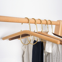 Clothes rack hangers bedroom household seamless solid wood brass adult clothes hooks clothing store black walnut clothing support