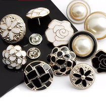 Seam-free dark button anti-glare button on coat sweater knitted sweater cardigan all-match pearl small fragrance style nail-free decoration