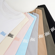 UZIS summer short sleeve fluid cotton white body shirt men and women couples trend loose print round neck basketball T-shirt