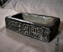 Zhangjiao imitation ancient Han brick Calamus Basin Mid Type Multi-Meat Moss Plant Flower Pot Retro Coarse Pottery Bonsai Home Pendulum