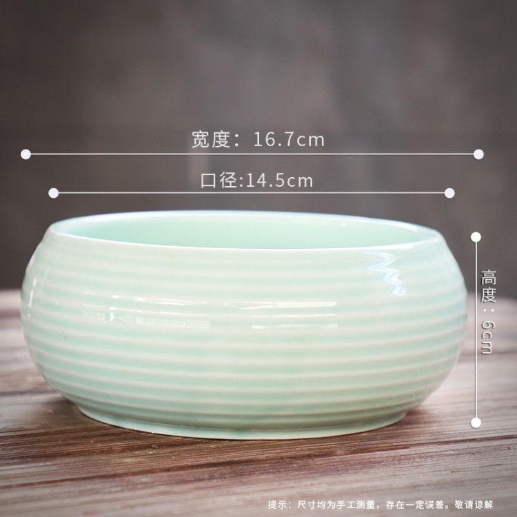 Small white refers to flower pot other ceramic hydroponic container without hole, water lily bowl lotus creative fleshy large copper grass