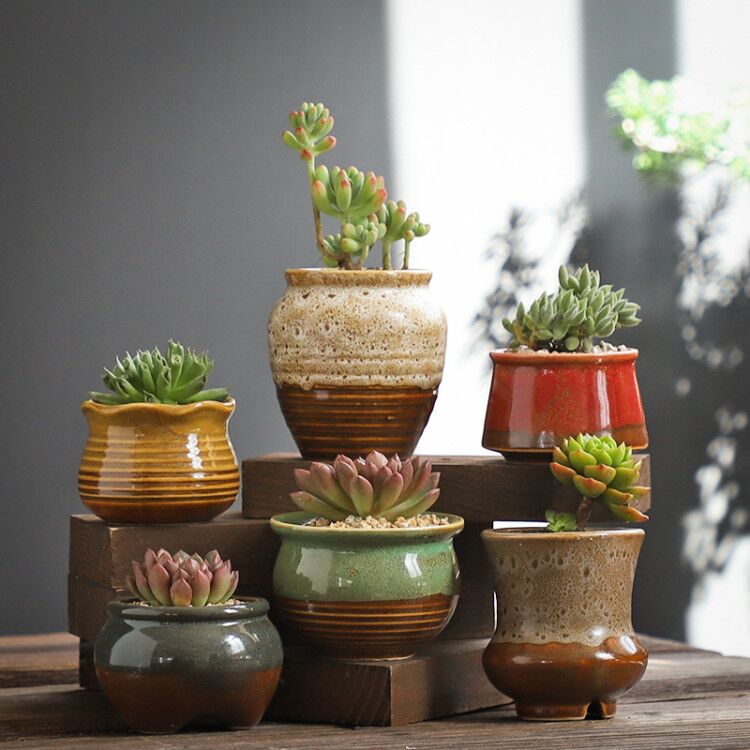 Pot set combination coarse pottery breathable creative move fleshy plant special offer a clearance package mail fleshy flower Pot