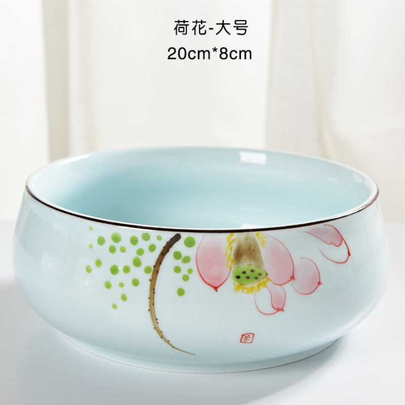 Hand - made refers to flower pot other ceramic hydroponic small container without hole, water lily bowl lotus creative fleshy large copper grass