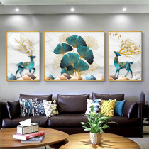 Printed cross stitch 2021 New embroidery living room simple modern big atmosphere triple elk own thread embroidery handmade