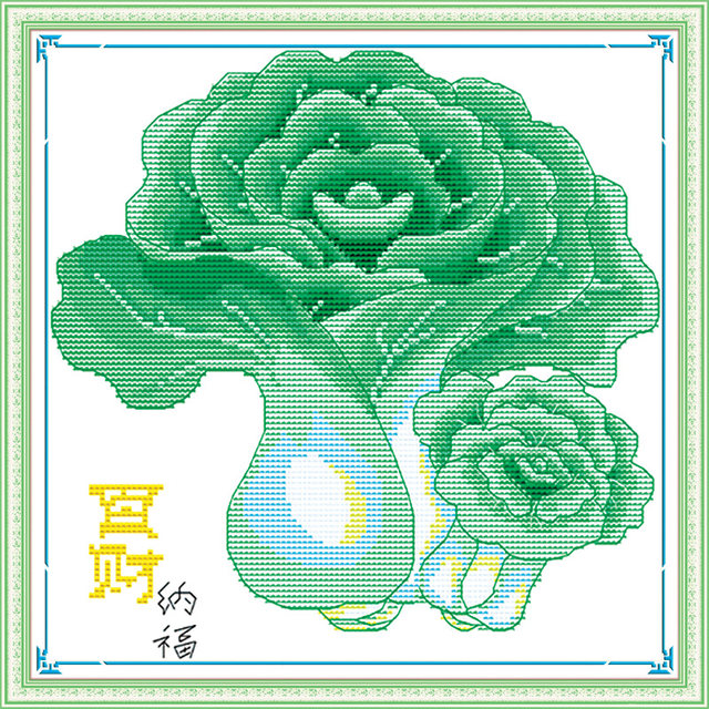 Mona Lisa Cross Stitch 2023 Baicai Na Fu Jade Cabbage ໃຫມ່ຫ້ອງຮັບປະທານອາຫານຫ້ອງຂະຫນາດນ້ອຍກະທູ້ຂະຫນາດນ້ອຍ embroidery ງ່າຍດາຍ