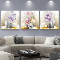 Mona Lisa Cross embroidered 2021 Living room Modern minimalist bedroom Restaurant triptych fresh hanging painting vase slightly