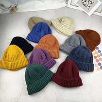Parent-child hat Joker solid color autumn and winter warm wool hat tide curling melon leather hat Hong Kong wind children men and women couples Universal