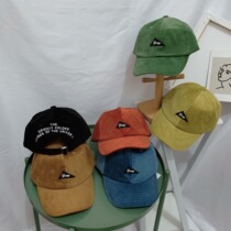 Childrens hat Korean triangle corduroy baseball cap male and female baby Joker tide boy spring and autumn winter cap New