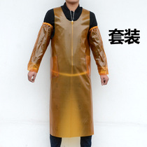 Beef tendon waterproof apron beef tendon apron soft leather waterproof dining wear-resistant large size thick coat marble worker