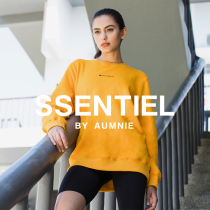 AUMNIE Aomini Amber LOGO long sleeve short loose sweater womens pullover sports and leisure fitness top