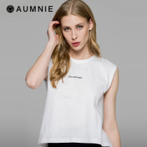 AUMNIE Aomini Ms. Summer New Leisure Sports Top Fitness Running Yoga Clothing High and Low LOGO Vest