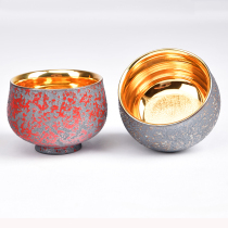 Master Wang Wenshu pure handmade lacquer tea set Bath Fire Bodhi tea cup Master Cup 24k gold leaf gilt cup