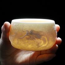 Master of the master pure handmade sheep fat jade Master Cup personal special kung fu tea cup tea cup large tea cup single Cup