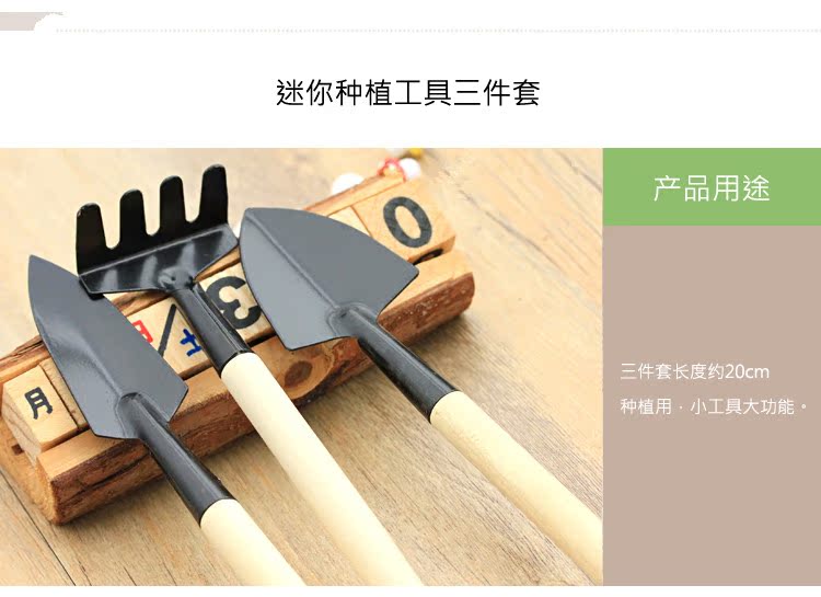 园艺工具迷你三件套铲耙锹多肉植物盆栽花卉栽种松土专用