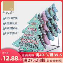 New environmentally friendly ceramic placemats home table mats non-slip heat insulation plate mats bowl mats Christmas tree styling fresh pot mats