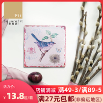 New creative absorbent coaster insulation mat table mat ceramic cork coaster elegant English retro anti-scalding non-slip