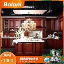 Boloni custom kitchen overall cabinet European classic combination cabinet storage custom prepaid gold Pavia