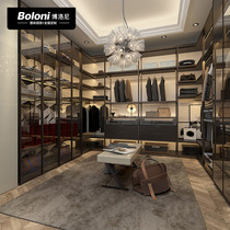 Boloni whole wardrobe custom bedroom modern light luxury aluminum frame glass big wardrobe cloakroom deposit new style