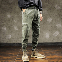 Military Green Worker Pants Men's 2022 Spring and Autumn Tide Brand Insovar America Street Functional Pants