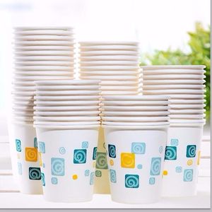 100只纸杯一次性杯子茶杯水杯家用商用办公杯子定整箱包邮