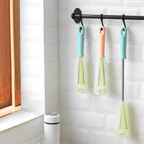Cup brush long handle silicone telescopic bottle brush kitchen glass thermos cup without dead angle deep decontamination hanging cleaning brush