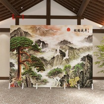 New Chinese solid wood screen partition Living room folding mobile office Landscape flower and bird decoration Bedroom occlusion home