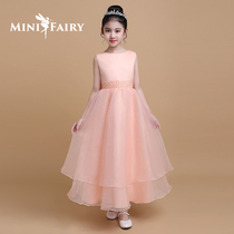 Childrens dress little girl princess skirt foreign air puffy gauze evening dress high-end host small dress dress dress