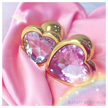Ellies Japanese cute love tail anal plug loli crystal diamond gold sex toy