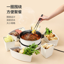 Hot pot drain basket vegetable platter home split vegetable artifact double-layer ingredients pot fruit dish wash pot