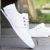 Boomer Genuine Leather Small White Shoes Man 2022 Spring New Men Soft Face Soft Bottom Lace Fashion Flat Heel Casual Board Shoes