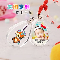 Baby birth gift custom collection DIY fetal hair pendant Necklace pendant Zodiac baby souvenir