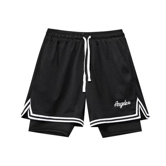 STNP American style fake two-piece embroidered small label four quarter pants, sports basketball quick drying shorts, breathable mesh pants STNP American style fake two-piece embroidered small label four quarter pants, sports basketball quick drying shorts, breathable mesh pants