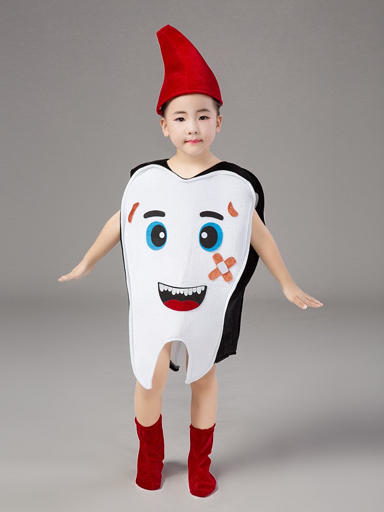 牙齿演出服细碟幼儿园牙亲子儿童 细菌牙亲子大作战 大战衣服牙刷
