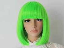 Nightclub Bar party Thickened High-end Wig Wave BOBO Head Fluorescent Green DS Singer Gogo Dance Team DJ Model