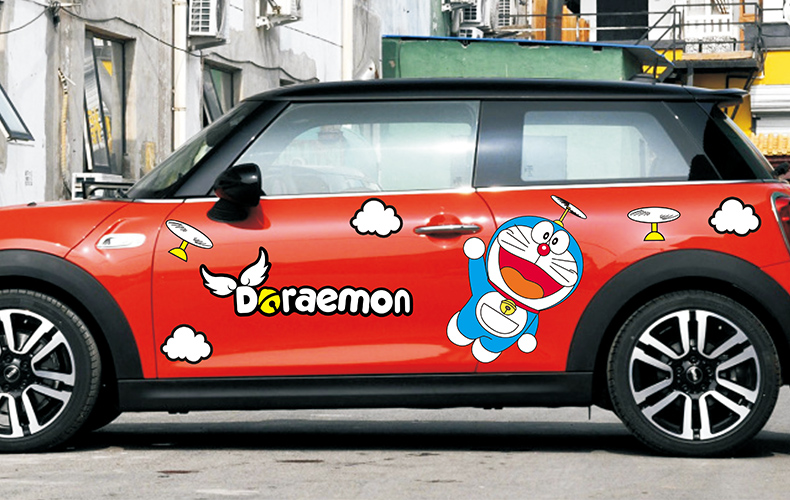 哆啦a梦汽车贴纸机器猫车身车门划痕叮当猫可爱车贴引擎盖贴纸