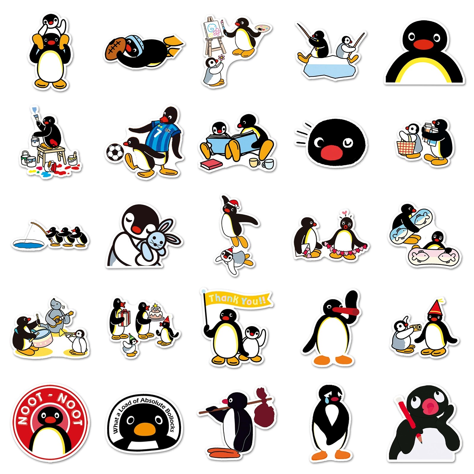 动漫企鹅pingu贴纸韩国家族可爱卡通动画笔记本电脑ipad防水贴画