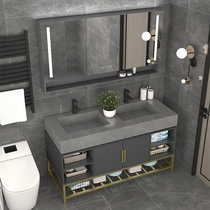 Rock plate all-in-one bathroom cabinet floor-standing washing table basin cabinet combination toilet washing table smart mirror cabinet Nordic