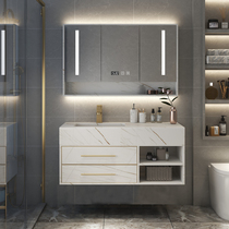 Nordic rock board bathroom cabinet toilet sink wash face Basin cabinet combination wash table smart mirror cabinet