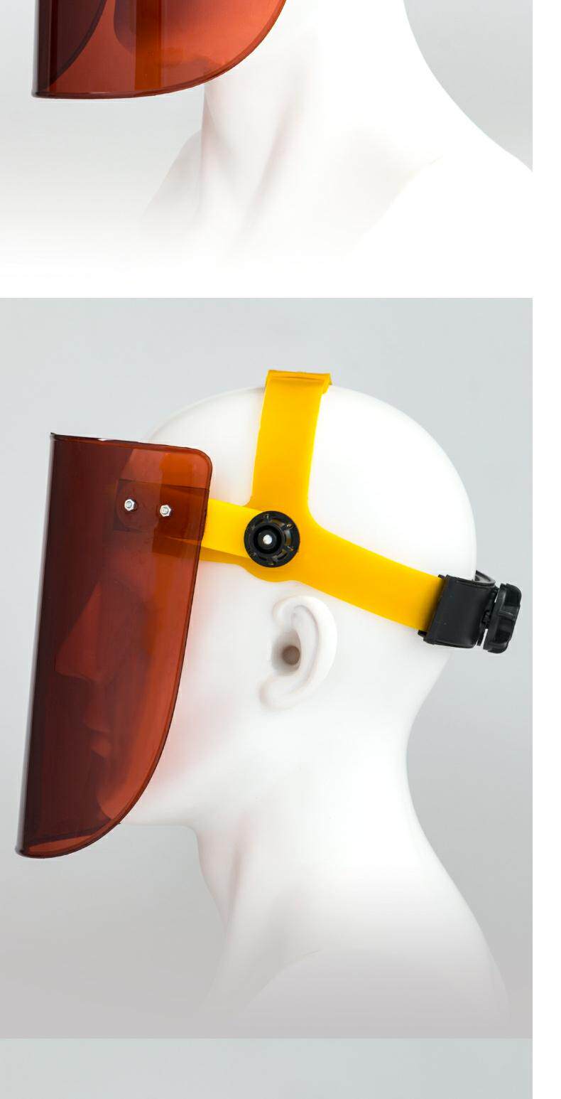 接防安全帽防风防辐射电焊焊工专用透明强光灰尘面罩平光眼罩