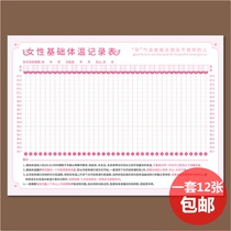 Basic body temperature record form Female Pregnancy Surveillance Ovulation Period Record Form Test Record Form Daily body temperature record form Female Aunt Record Book Pregnancy temperature test form