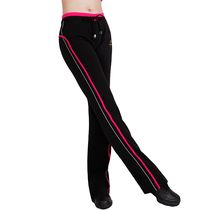 Red dance shoes body pants womens flared dance pants tight training pants slim dance training pants summer pants trousers