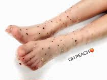 South Korea East Gate 2019 summer new sequins ultra-thin transparent crystal mesh stocking stockings women