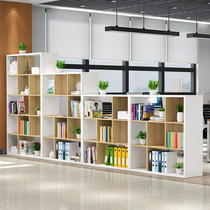 Double-sided wooden combination file cabinet multi-layer bookcase bookshelf storage lattice cabinet storage display cabinet office partition cabinet