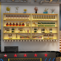 Wall shelf Wine rack Wall-mounted creative bar wine cabinet Restaurant hanging cup rack Wrought iron decorative wine cabinet display rack